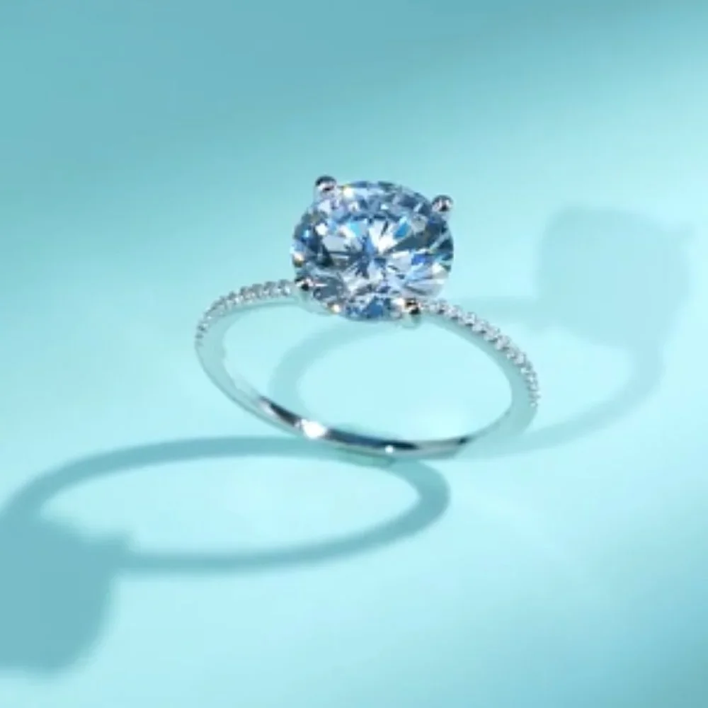 Luxury Sterling Silver Engagement Ring 3CT - Picture 12 of 12